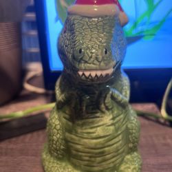 SantaRex Miracle Tiki Mug T-Rex Dinosaur Christmas Cocktail Santa Hat 12oz