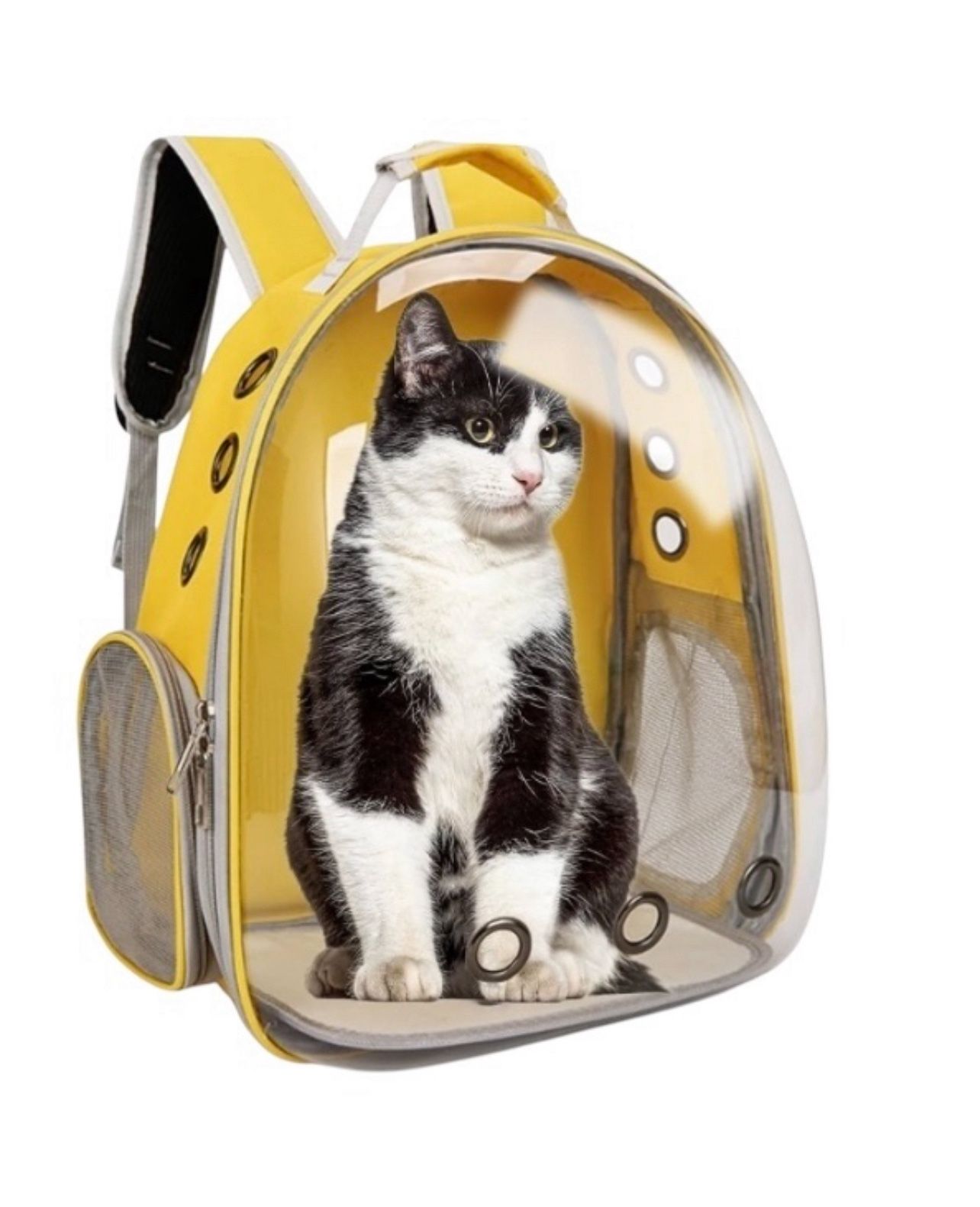 Yellow:Pet Animal Carrier Backpacks,Transparent Space Capsule Bubble Pet Backpack Bag for Small Dogs Cats Airline Approved Travel Carrier