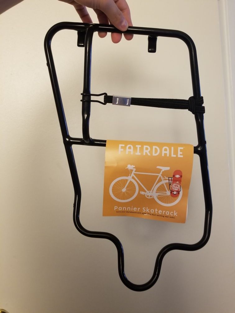 Fairdale pannier skate rack skateboard holder for bike