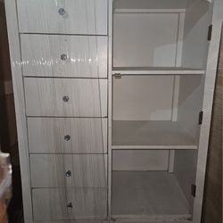 White Vintage Wardrobe Cabinet Glass Knobs