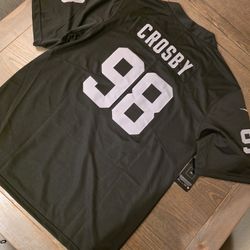 Crosby #98 Raiders Jersey – Size Large (New w/ Tags)