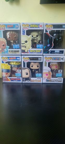One piece, naruto, lord of the rings funko pops