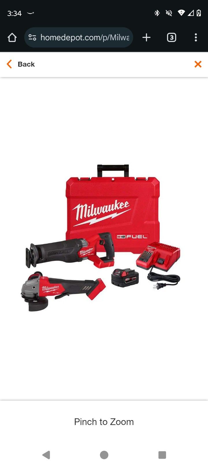 Milwaukee Sawzall One Key And Grinder