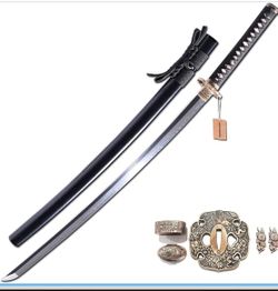 New handmade Katana Sword 41" T10 Steel Clay Tempered Razor Sharp Blade Full Tang