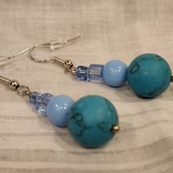 Blue Geometric Earrings