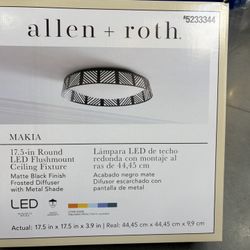 Allen +Roth. Makia  17.5 In Round LED Flush mount Ceiling Fixture 