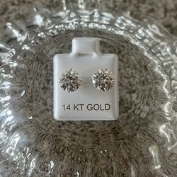 14k Gold GRA certified VVS 1 Moissanite Earrings 