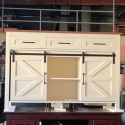 Redlife Coffee Bar, Buffets Sideboards, Farmhouse Buffet Cabinet, 54" Coffee Bar Cabinet with Sliding Barn Door, Wine Bar Cabinet, Buffet Sideboard Bu