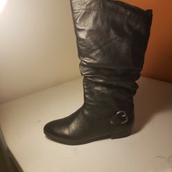 Aldo Womens Black Leather Boots Size 9