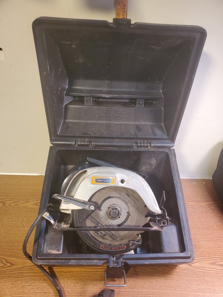 Vintage powerful Sears Craftsman Circular Saw Kit with case and accessories