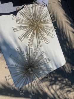 Gold Metal Starburst Wall Decor Set of 2