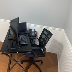 Realspace® X-Cross 48"W Computer Desk With File Cabinet, Black