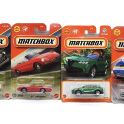 Matchbox Die-Cast Car Lot 4 BMW i4 Police,  Alfa Romeo Tonale, Duetto 1940 Dodge