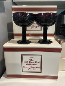 Avon 1876 Saucer Champagne Glass Set 8 Pieces