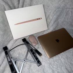 Apple MacBook Air (13", M1, 2020) HyperDrive 7-in-1 USB-C Hub Laptop Stand  Logi Bluetooth Mouse 