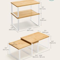 Cabinet Organizer Shelf, Set of 4 Stackable Kitchen Counter Shelves