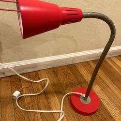 IKEA Kvart red metal gooseneck desk lamp