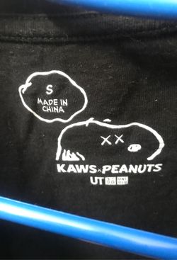 Kaws x peanuts adult size small black snoopy T-shirt