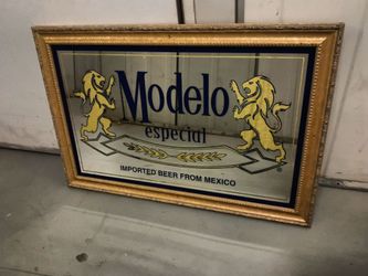 Modelo Especial Framed Bar Mirror Sign