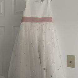 Flower Girl Dress With Dusty Rose Sash