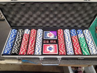 Poker set complete with chips and case in great condition