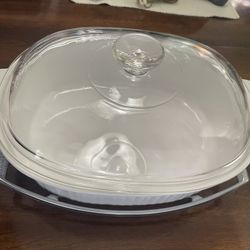 Vintage Corning Ware Casserole Dish, Lid & Trivet