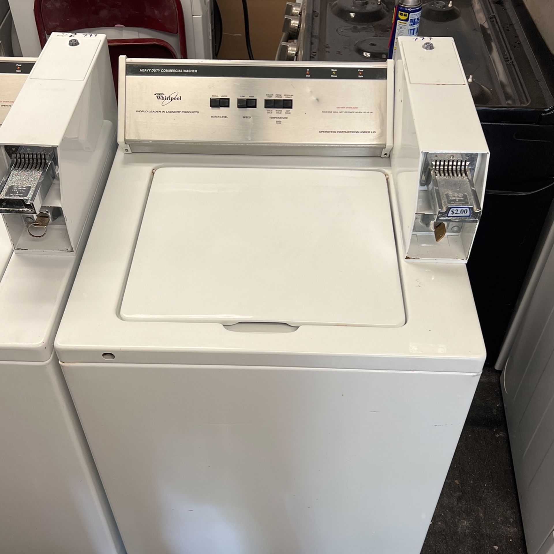 Whirlpool coin op washer deals