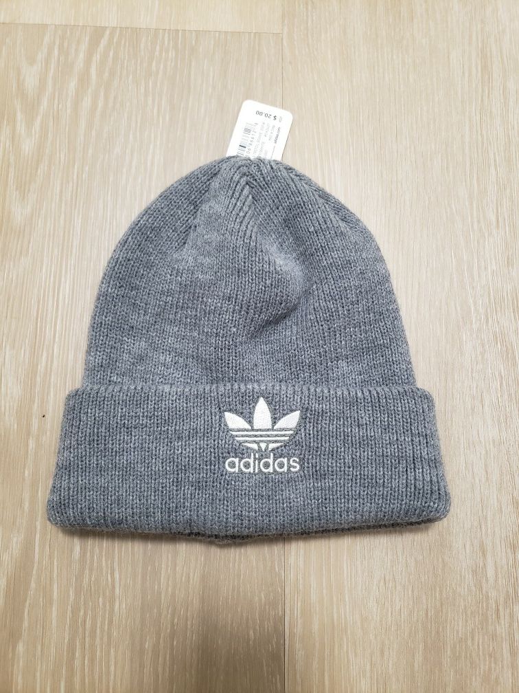 Women's Adidas Originals Trefoil Beanie #CK2437 Heather Grey White
