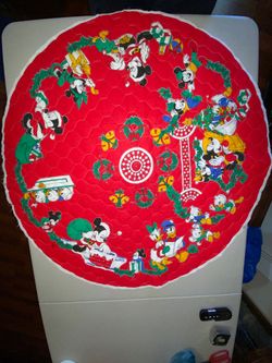 Mickey Mouse vintage red Disney quilted tree skirt Mickey Mouse