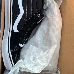 Black And White Vans High Tops Size 10