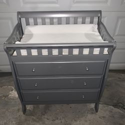 3 Drawer Grey Nursery Changing Table