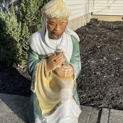 Vtg Christmas Poloron 28" Wise Man Blow Mold Holiday Nativity Outdoor No Light