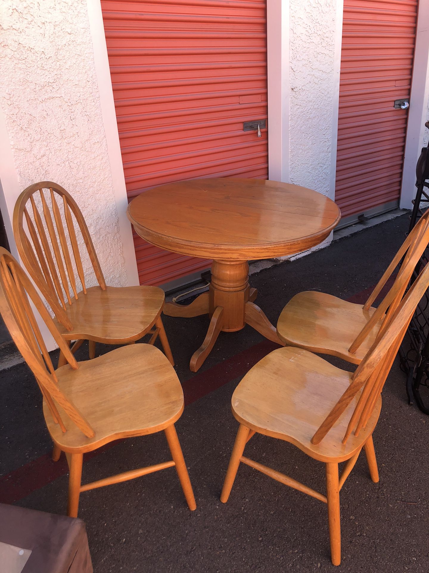 Wood table and four (4) chairs