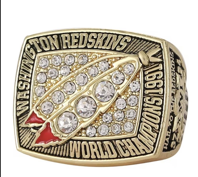 Washington Redskins Championship Fan Rings Set With Wooden Box