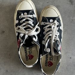 Converse Comme Des Garsons Play White Chuck Taylor Hearts Unisex Shoe Sz 5