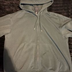 Green zip up hoodie