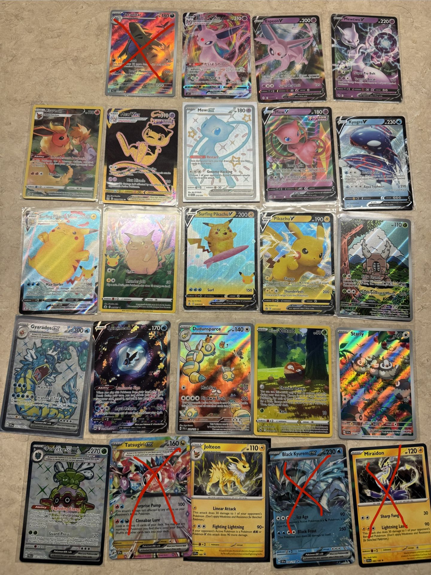 Pokemon Card Lot - Alt Arts, SIRs, Mew ex, Tyranitar, Pikachu VMAX & More!