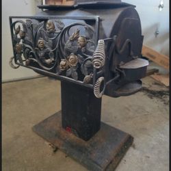 Antique wood stove fireplace