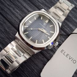 Poedegar Elevio 45mm Stainless & Blue Mens Luxury Watch NEW