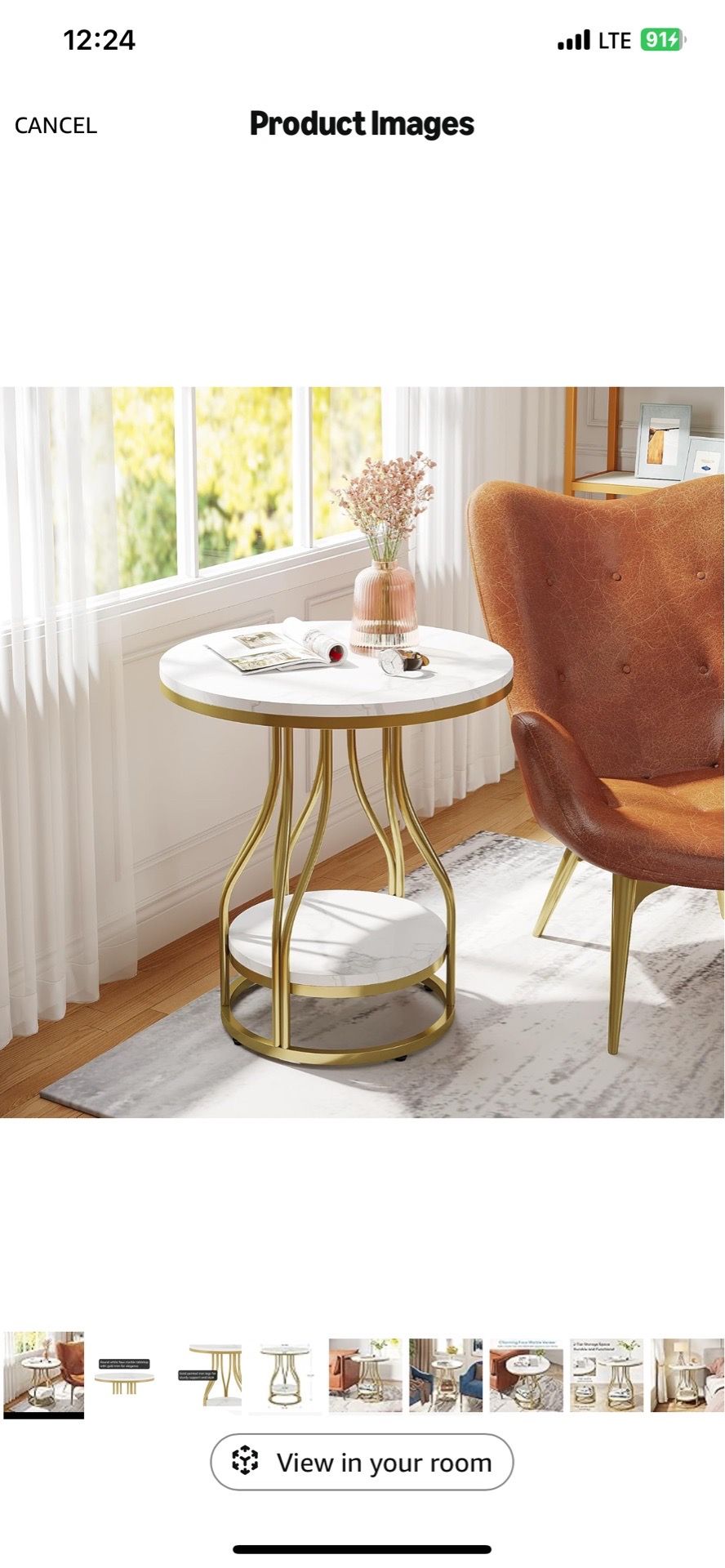 Tribesigns Round Side End Table 2-Tier End Table