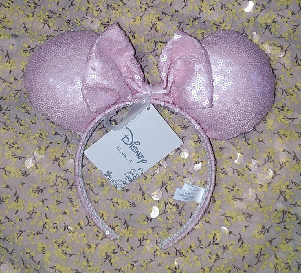 Disney Minnie Mouse Ears Light Pink Sequins