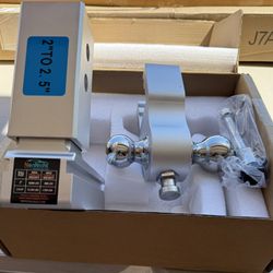 NenNicht Adjustable Trailer Hitch, Drop Hitch Fits 2 Inch Receiver, Height Aluminum Tow Hitches With Dual Ball (2" X 2-5/16") GTW 12,500 LBS, Heavy Du