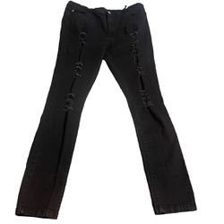 Killstar Jeans Women XL Black Skinny Distressed Mid Rise Solid Casual (33x30)