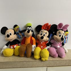 Disney Minnie, Mickey, Goofy & Pluto Plush