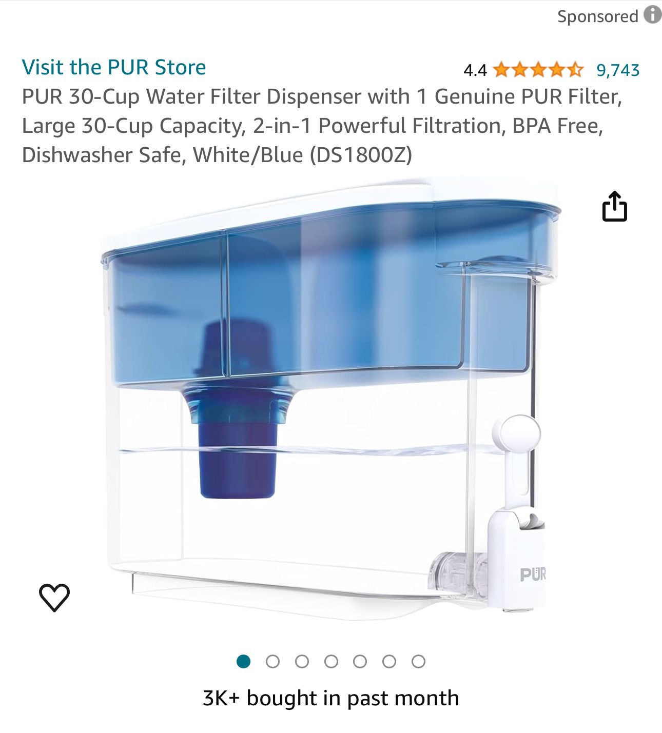 Pur Water Dispenser + Filter (free) 