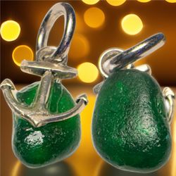 Emerald Green Authentic Sea glass Pendant