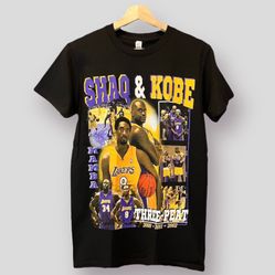 VINTAGE STYLE “SHAQ & KOBE” TEE SIZE S,M,L,XL,2XL