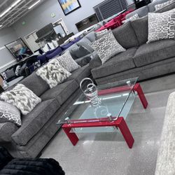Beautiful Sofa Set ✨ Grey Fabric 🩶