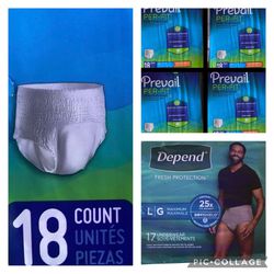6 PACKS OF ADULT DIAPERS 