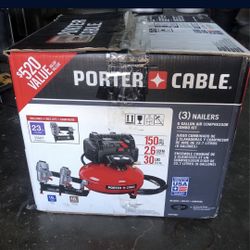 Porter Cable Air Compressor And Nailers 